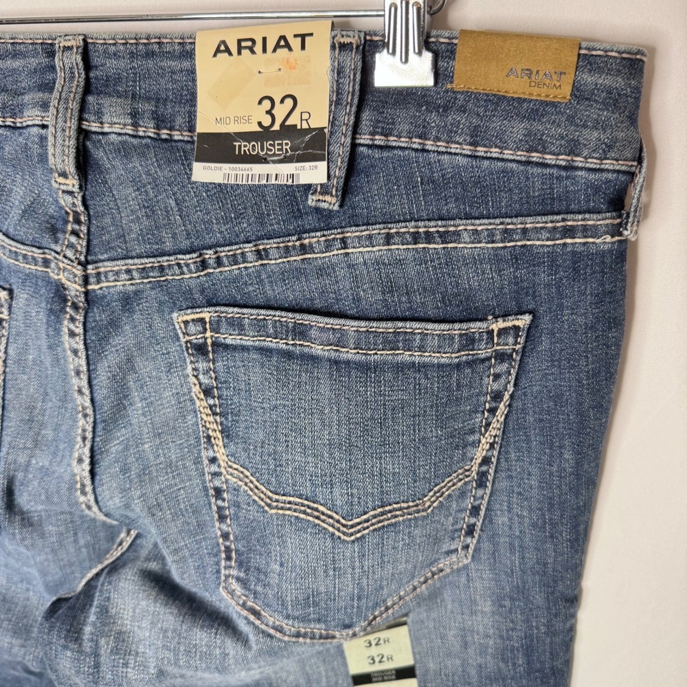 Ariat Goldie Wide Leg Trouser Jeans NEW Womens 32 Mid Rise 32R Cowgirl Western - Picture 5 of 15